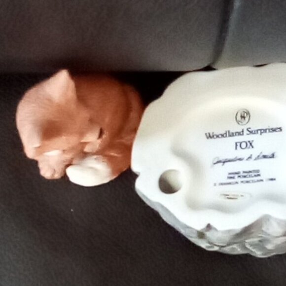 Franklin Mint 1984 Woodland Surprises Fox Handpainted Porcelain Figuire - Picture 14 of 16